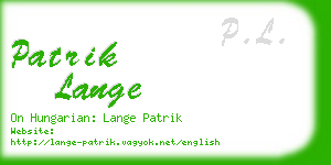 patrik lange business card